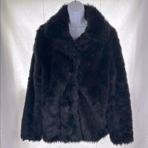 Miss Lili Women's Black Faux Fur Jacket Coat Large